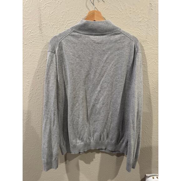 Vineyard Vines Quarter Zip Gray LS Cotton Pullover Large - Picture 3 of 3